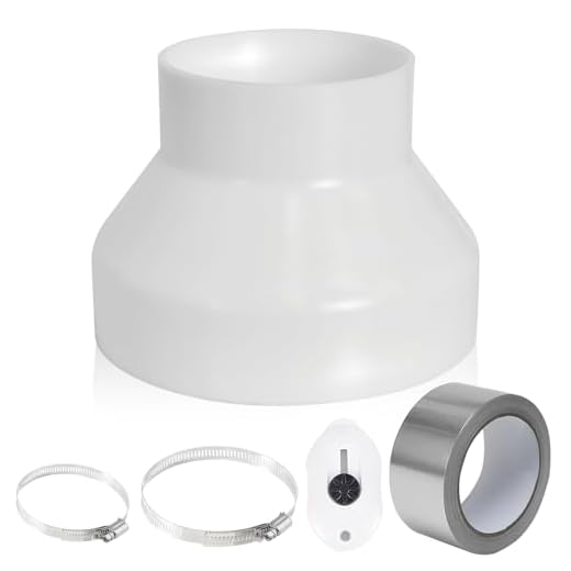 gotyou Reductor De ABS 150 mm A 100 mm,Reductor Tubo Montaje Con 2 Abrazaderas De Tubo De Acero Inoxidable,Reductor de Tubería Para Conducto Redondo De Ventilación Conducto De Ventilación