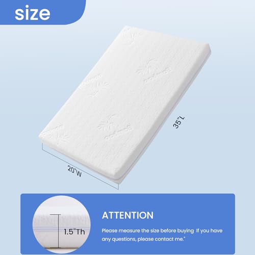 Image of Bassinet Mattress pad (30 * 18 * 1.5) Bamboo Fiber and Microfiber Cover, Dual Side Gel Memory Foam Mattress.for Halo Bassinest Swivel /Luxe /Glide /Flex /Premiere Series Sleeper