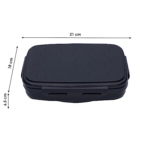 Image of JAYPEE Inner Stainless Steel Insulated Lunch Box Wavesteel Sr. Dark Blue, 600 ml, Airtight Tiffin Box for School Kids |Spillproof with Silicon Seal |Food Grade | BPA Free