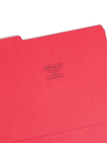 Smead Colored File Folder, 1/3-Cut Tab, Letter Size, Red, 100 Per Box (12743) #TOP2