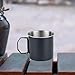 Camping Cup Camping Mug Portable 304Stainless Steel with Folding Handles Coffee Mug for Outdoor Travelling Backpacking Picnic, Black 250ml