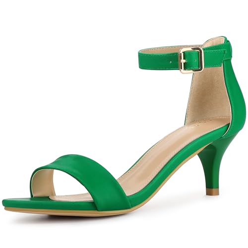 Sandales à talon chaton Allegra K vert 38.5 avec sangle cheville