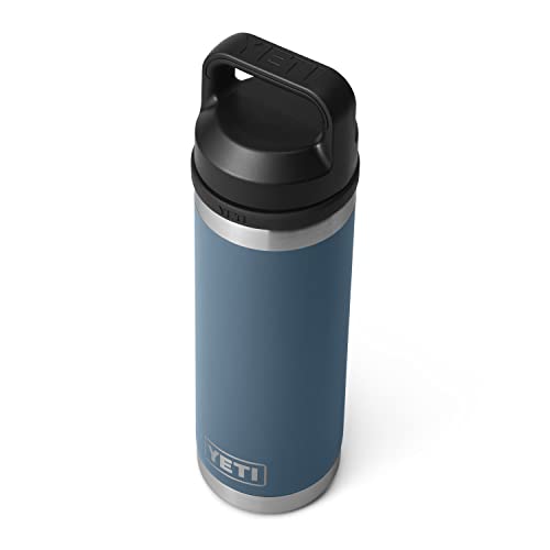 Image of YETI Rambler 18 oz Bottle, Leakproof, Vacuum Insulated, Stainless Steel with Chug Cap, Nordic Blue