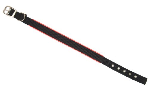 Heim 7409649 Halsband aus Nylongurt mit retroreflektierendem und floureszierendem Reflexite - Keder 20/45, schwarz - orange