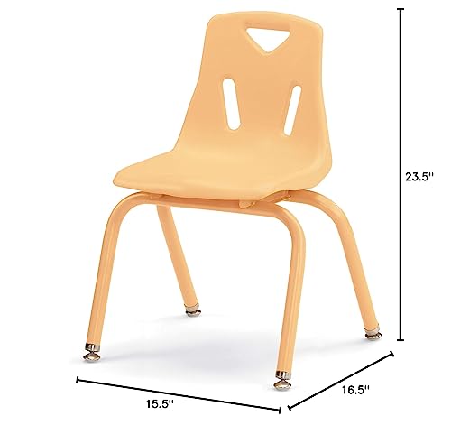 Image of Berries Jonti-Craft 8124JC1251 Stacking Chair with Powder-Coated Legs, 14 inch Height, Camel