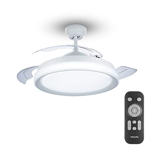 Philips Lighting Bliss DC Lampada LED da Soffitto con Ventilatore, Dimmer a fasi, LED Integrato, Aria Calda o Fredda, 28+35W, Telecomando Incluso, Bianco