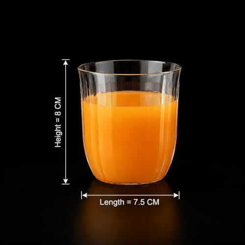 Image of MAGIC SPOON Glass Drinking Glass | Premium Clear Water Juice Tumbler Glasses | Transparent Glass Cups for Water, Juice, Soft Drinks, Milk, Home, Kitchen & Party