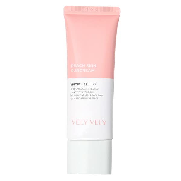 VELY VELY Peach Skin Suncream SPF50+ PA++ Korean Imported Skincare Sunscreen SPF 50