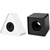 STOBOK Portable Triangle and Square Shaped Interview Mic Microphone Logo Flag Station Logo, Pack of 2