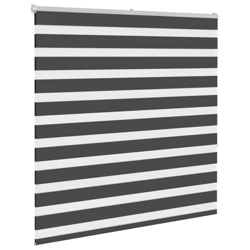 Store zébré occultant 140x150 sans perçage en polyester noir