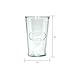 Amici Home Milk Glass | 11 Oz | Italian Made, Clear Recycled Glass with Green Tint | Cute Glass with Cow Motif for Milk, Water, Juice, Cocktails, Fresh Drinks (Set of 6)