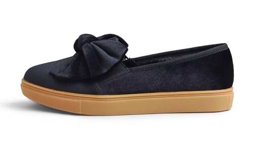 Image of FEVERSOLE Women's Casual Slip On Sneaker Fashion Bow Tie Loafer Flats