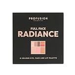 Profusion Cosmetics Full Face Palette Radiance, 8 Shade Eye, Face and Lip Palette for Natural and Bold Makeup Looks, Ultimate Makeup Essential for Medium to Deep Complexions, Radiance
