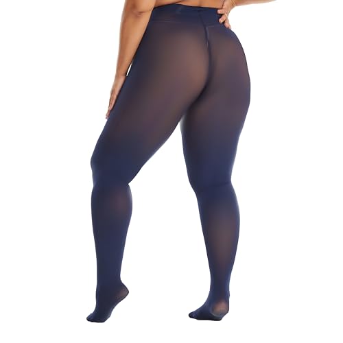Image of Frola Plus Size Tights for Women Semi Opaque Control Top High Waist Stockings 60 Denier Women's Pantyhose 2X 3X 4X 5X