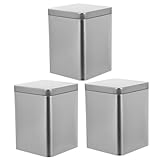 PACKOVE 3 Stück Universelle Metall Teeboxen aus Eisen mit Langanhaltender Nutzung für Teegeschäfte und Multifunktionale Kleine Aufbewahrungsboxen in Silber und Schwarz