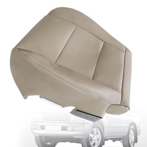 FZJDSD Ivory Tan Driver Side Bottom Replacement Microfiber Leather Seat Cover Compatible with Toyota Land Cruiser 1998 1999 2000 2001 2002 2003 2004 2005 2006 2007