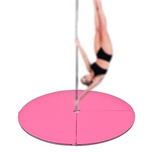 GIANTEX Colchoneta para Pole Dance Plegable, Diámetro de 150 cm, 5 cm de Grosor, Superficie Impermeable, Alfombrilla de Seguridad para Danza (Rosa)
