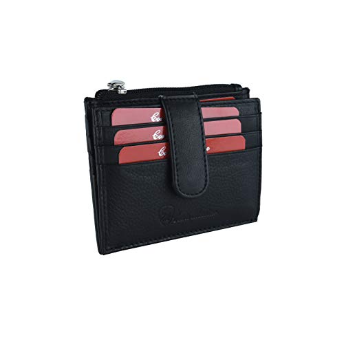 Conte Max - Tarjetero de piel auténtica, para hombre y mujer, con bolsillo Cover