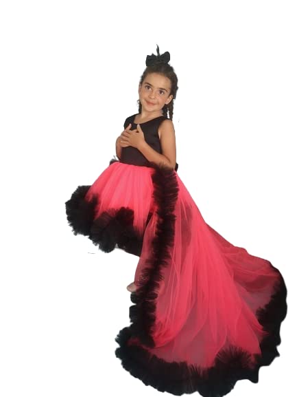 Image of TILISM Girl's Net Fit and Flare Midi Wedding Dress