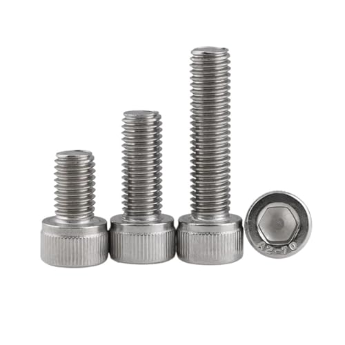 Cup Head Hexagon Socket Bolt 304 Stainless Steel Cheese Head Screw DIN912, 1/4-20, 3/8-16, 5Pcs(3/4,1/4-20)