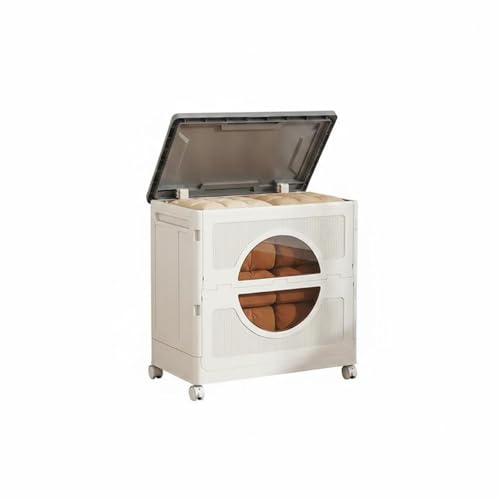 KiBcsLic Organizador de Juguetes con Tapa Gran Capacidad Caja con Tapa Abatible Ahorra Espacio para Niños, Gris Transparente