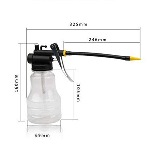 E-Outstanding Pump Oil Can 250Ml High Pressure Pistol Hand Hose Oiler Oil Injector Can With Spout Lube Gun Operating Tool For Lubrication #TOP5