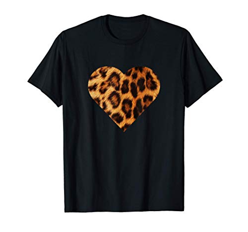 Cool Love Cheetah Leopard Print Heart Cool Valentine's day T-Shirt