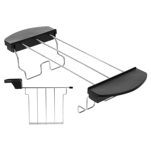 Toyvian Accesorio para Tostadora 2 Piezas, Rejilla Calentadora de Acero Inoxidable Negra para Sándwiches y Pan, Estante para Tostar y Mantener Caliente, Adecuado para Cocina y Desayuno