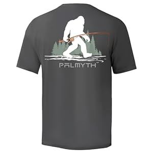 Palmyth Men’s Fishing Shirt Short Sleeve Sun Protection UV UPF 50+ SPF T-Shirt