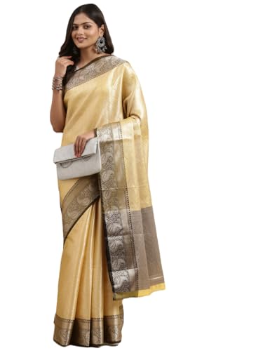 Banarasi gold kanchi silk zari jamawar border banarasi saree