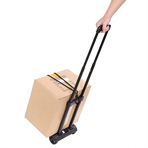 Image of Folding Stainless Steel 4-Wheel Stair Climbing Shopping Cart Trolley, Silver, 66 lbs Capacity, 13x11x26 cm