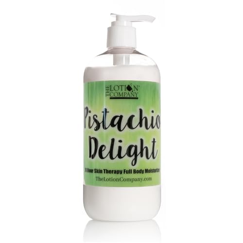 The Lotion Company Pistachio Delight Lotion 24 Hour Skin Therapy Luxurious Full Body Moisturizer with Aloe Vera & Vitamins Paraben Free Non-Greasy Made in USA 16 oz