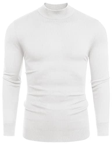 Babioboa Men's Mock Turtleneck Sweater Slim Fit Half Turtleneck Long Sleeve Knit Pullover Thermal Casual Solid Knitwear
