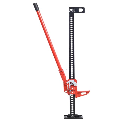 Heavy-Duty Farm Jack, 48-Inch High Lift Jack 7000 lb Capacity, Bumper Lift Steel Construction with Base Plate for Car Truck, SUV, Off-Road, Tractor, Black and Red (48 inch)