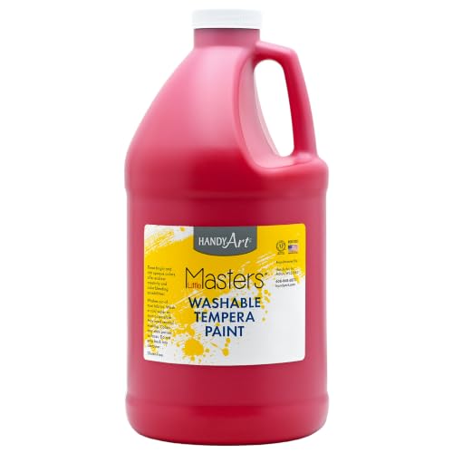 Handy Art Little Masters Washable Tempera Paint Red Half Gallon 64 oz