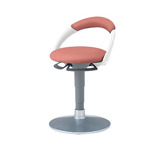 イトーキ デスクチェア オフィスチェア サポート スツール 背付 円盤脚 ビニールレザー張り コーラルピンク PCK-1107DL-M6