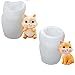 2Pcs Animal Theme Cake Fondant Mold -Cat Molds Silicone for Resin Soap Baking Fudge Chocolate Polymer Clay Plaster Decorations (Cute cat Mold)