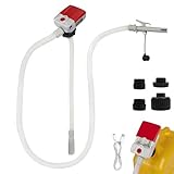 FEEDRON Automatic Fuel Transfer Pump with Auto-Stop, 3.8 Gallon per Min, 51'' Extra Long Hose,Battery or USB Powered, 4 Can Adapters, Fast and Safe Portable Gas Can Pump for Oil, Diesel,Gasoline.