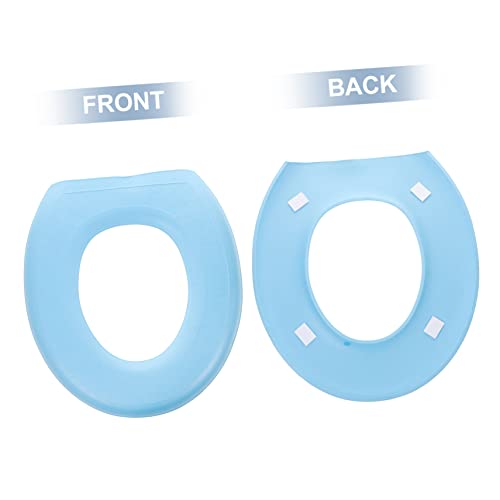 Hohopeti 2 Stück Toilettensitzkissen Sitzwärmer Toilettenringband Toilettenaufkleber Badezimmer Toilettenauflagen Badezimmer Gepolsterte Deckelbezüge Toilettenabdeckungen Warme – Bild 5