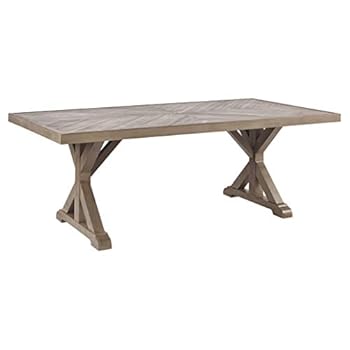 Alternative view of Signature Design by Ashley Beachcroft Modern Farmhouse Outdoor Dining Table with Porcelain Top, Beige