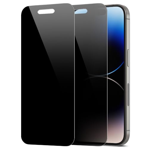 Film anti-espion iPhone 14 Pro incassable et ultra mince en double verre hybride 9H