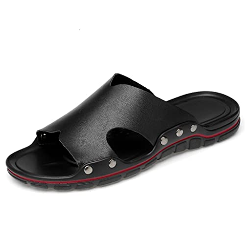 Leather Slippers Men Slides Teen Slippers Sandals Men Beach Slipper