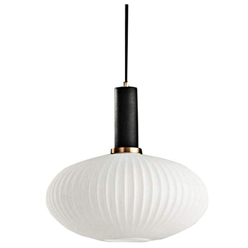 Lustre en verre blanc au design rétro nordique pour suspension de chevet et chambre