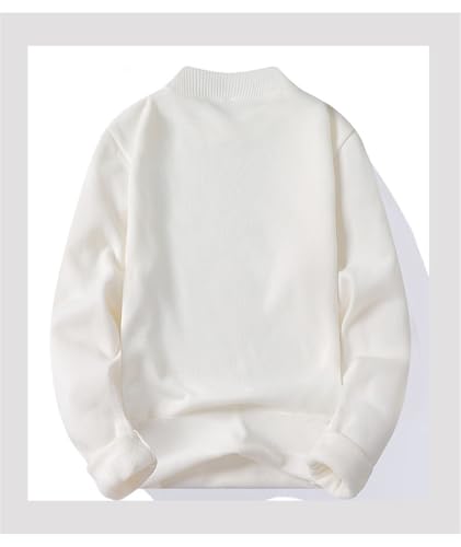 Men's Semi High Neck Casual Slim Fit Classic Knitted Sweater Solid Color Casual Loose Simple Thick Sweater2