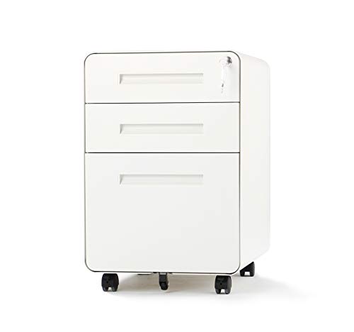 STRPRETTY BASIC Vertical File Cabinet Locking File 3-Drawer Mobile File Cabinet with Anti-tilt