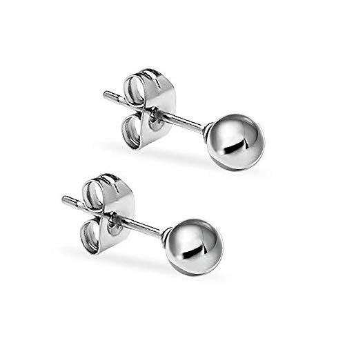 KUKSHYA Ball Design 925 Pure Silver Stud Earrings for Baby Girl, Men, Women, Girls & Boys