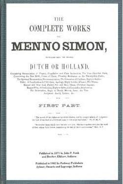 Complete Works of Menno Simon B001KT3KRK Book Cover