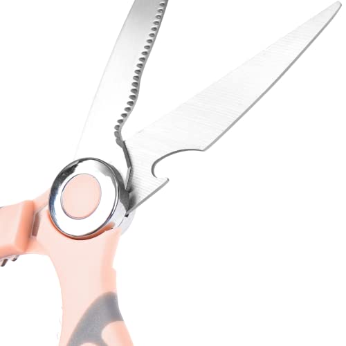 2Pcs Kitchen Shears, Heavy Duty Kitchen Scissors, Multi Purpose Stainless Steel Kitchen Utility Scissors With Cover, Dishwasher Safe Kitchen Shears (2Pcs, Pink) #TOP2
