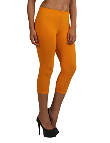 Image of Frenchtrendz Women's Cotton Spandex Stretchable Mid Rise Slim Fit Legging Capris (XS-4XL)