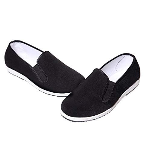 Martial Art Kung Fu Tai Chi Cotton Sole Canvas Chinese Traditional Shoes (Black, Adult, Men, 9.5, Numeric, US Footwear Size System, Medium)4
